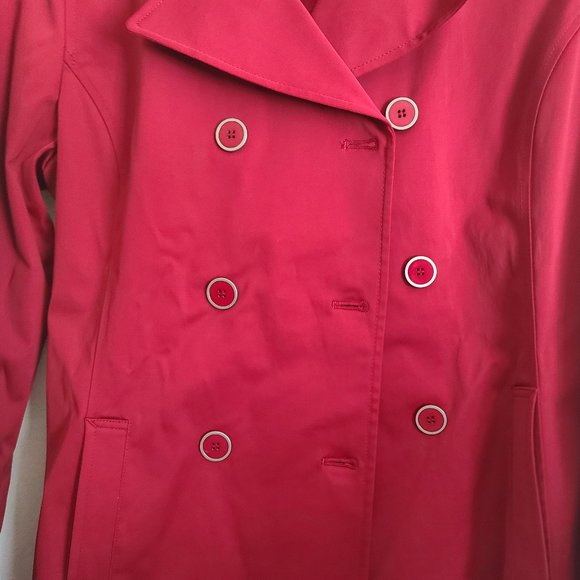 Gorgeous Red Double Breast Weatherproof Co Womens Coat szM - Picture 12 of 15